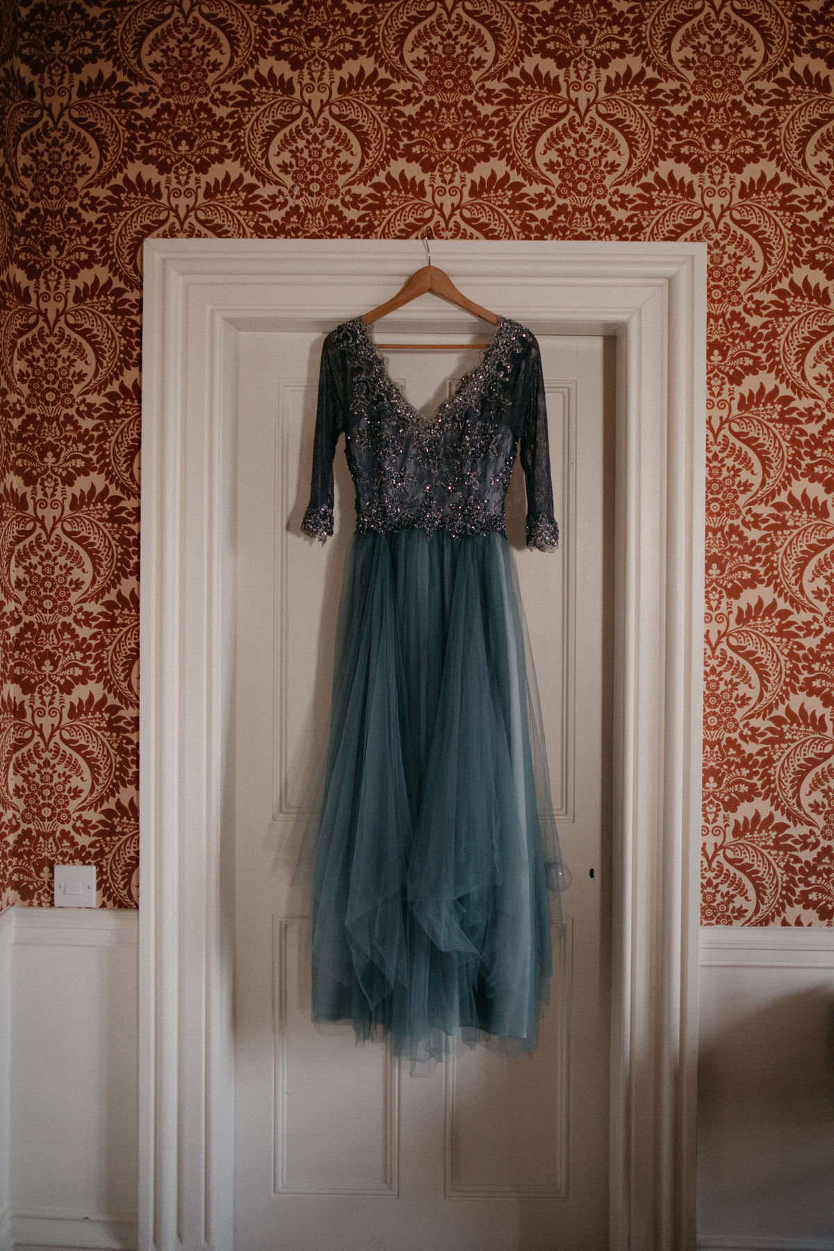 10 A pale blue tulle dress for a romantic Autumn Castle Wedding