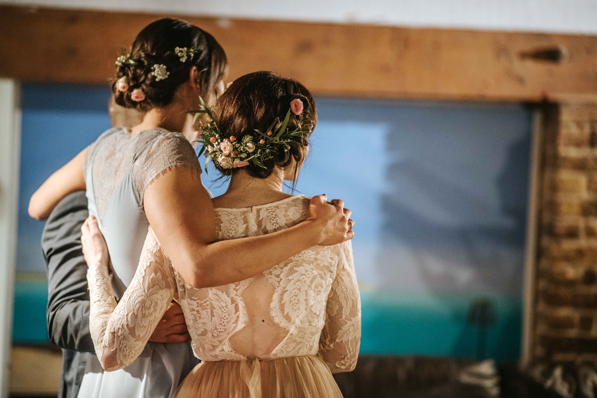 100 An Elizabeth Dye Peach Tulle Gown for a Seaside Wedding in Whitstable