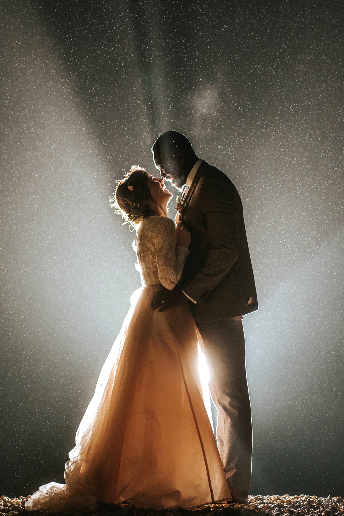 108 An Elizabeth Dye Peach Tulle Gown for a Seaside Wedding in Whitstable