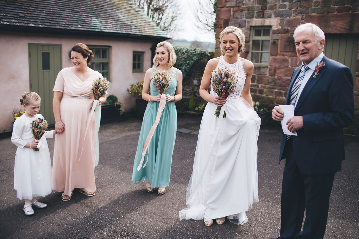 12 A Lambert Creations dress and dried flowers for a rustic barn wedding and online dating love story