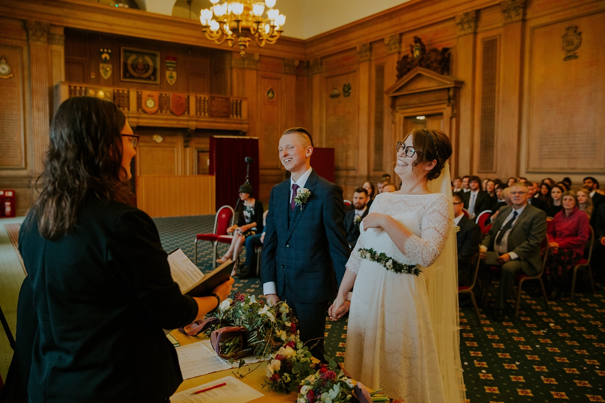 14 A Kate Beaumont dress for a modern Northern City Wedding in Leeds. Images by Jamie Sia