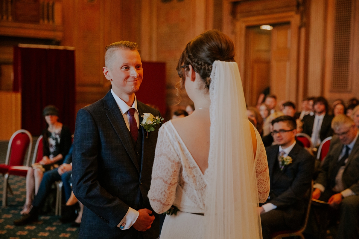 15 A Kate Beaumont dress for a modern Northern City Wedding in Leeds. Images by Jamie Sia
