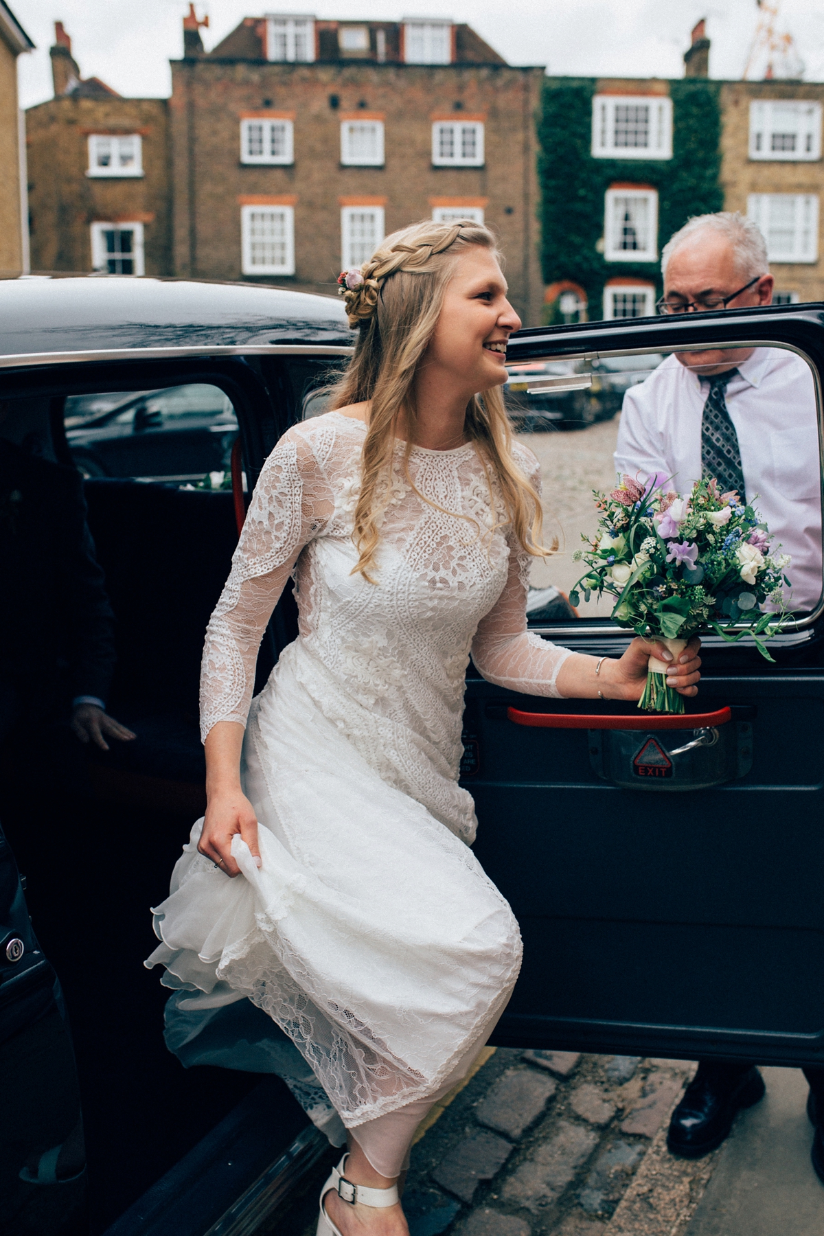 17 A Grace Loves Lace gown for a woodland inspired London pub wedding. Images by Nikki van der Molen