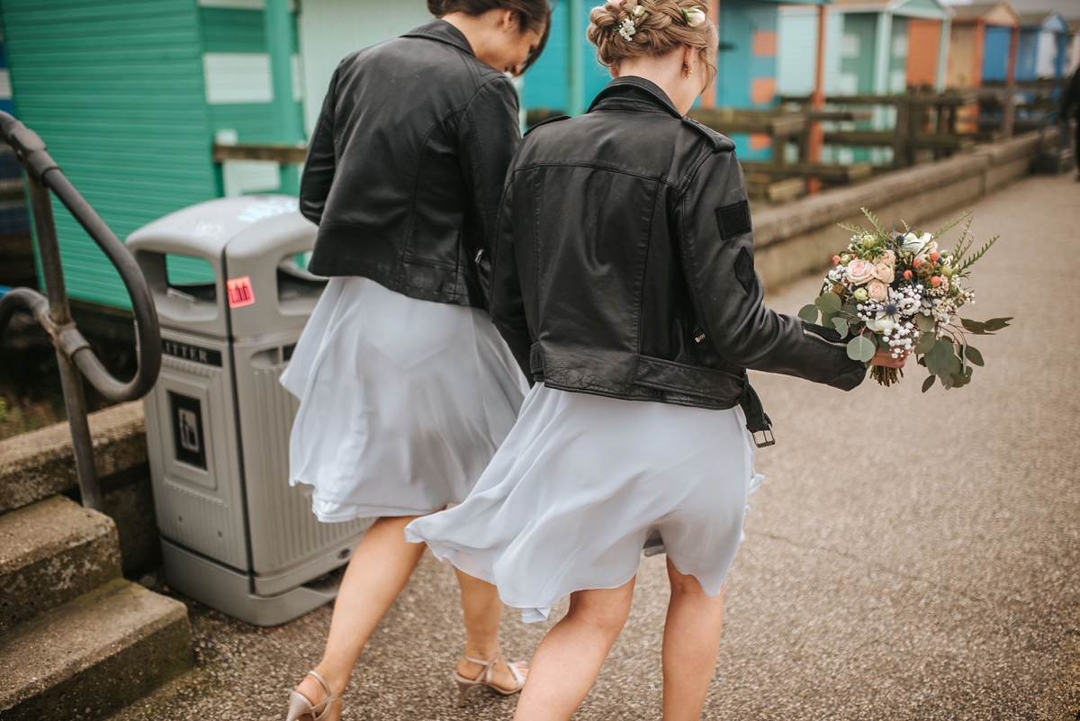 18 An Elizabeth Dye Peach Tulle Gown for a Seaside Wedding in Whitstable