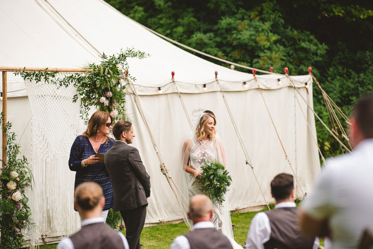 19 A Rue de Seine crochet dress for a bohemian wedding in Norfolk. Images by Gina Manning