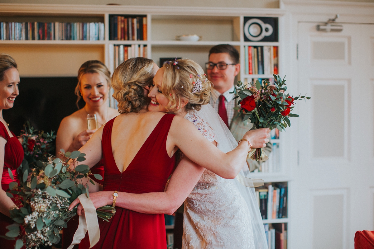 20 A Kenneth Williams gown for a rustic country house wedding on Valentines Day. Image by Lisa Webb Photography