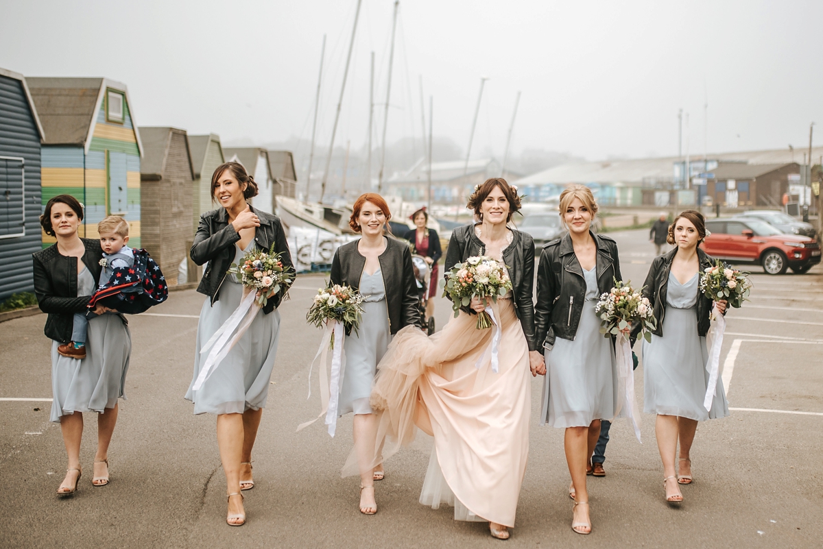 21 An Elizabeth Dye Peach Tulle Gown for a Seaside Wedding in Whitstable