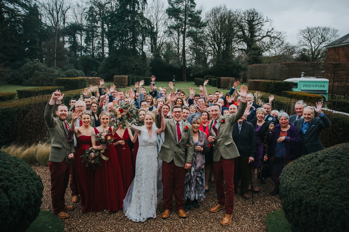 22 A Kenneth Williams gown for a rustic country house wedding on Valentines Day. Image by Lisa Webb Photography