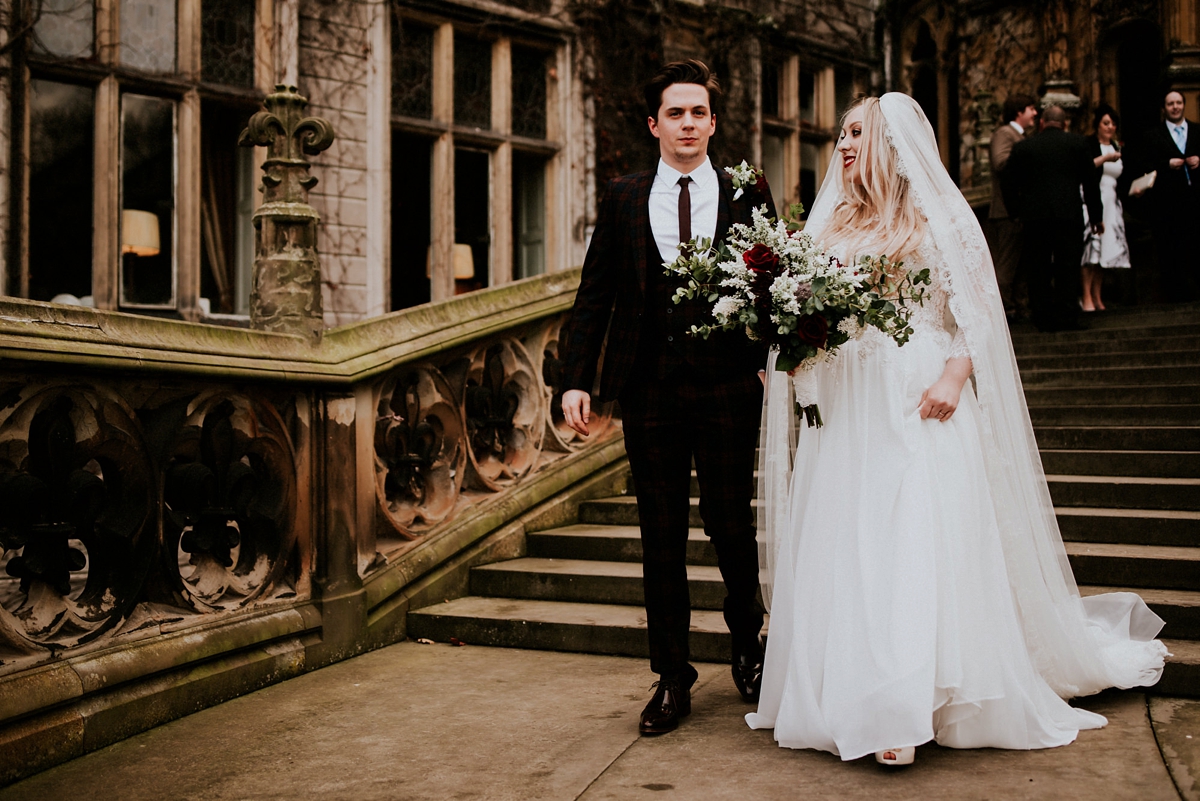 22 A Pronovias goasn for an era inspired modern and edgy North Yorkshire wedding