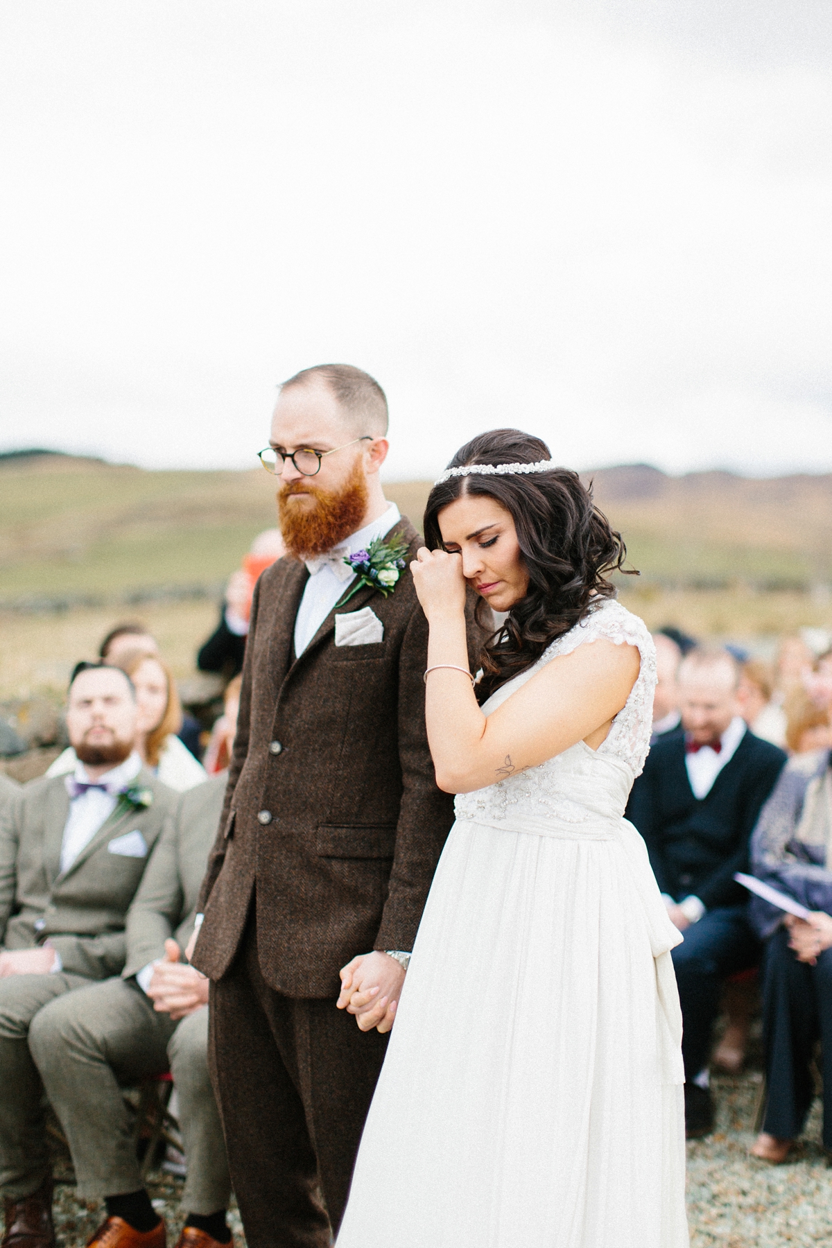 22 An Anna Campbell gown for a windswept wedding at Crear in Scotland