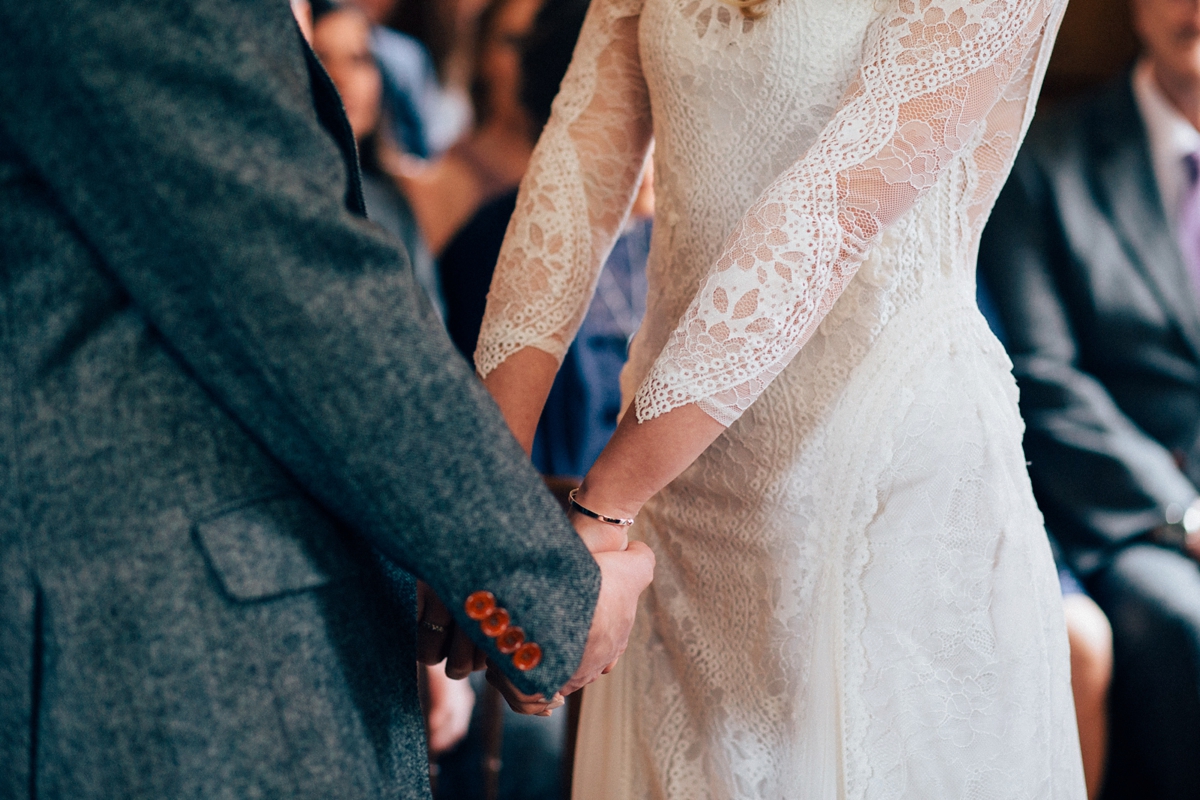 23 A Grace Loves Lace gown for a woodland inspired London pub wedding. Images by Nikki van der Molen