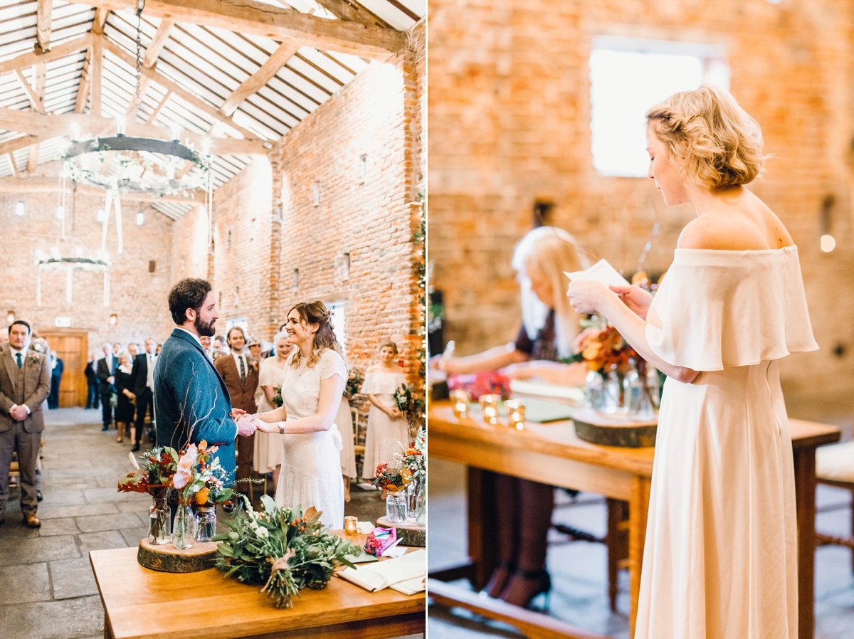24 A Charlie Brear bride and her rustic Autumn Barn wedding in Southport