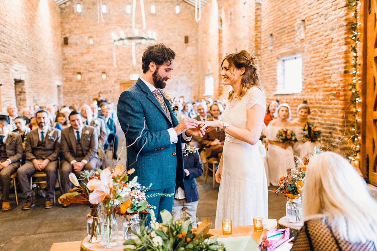 25 A Charlie Brear bride and her rustic Autumn Barn wedding in Southport