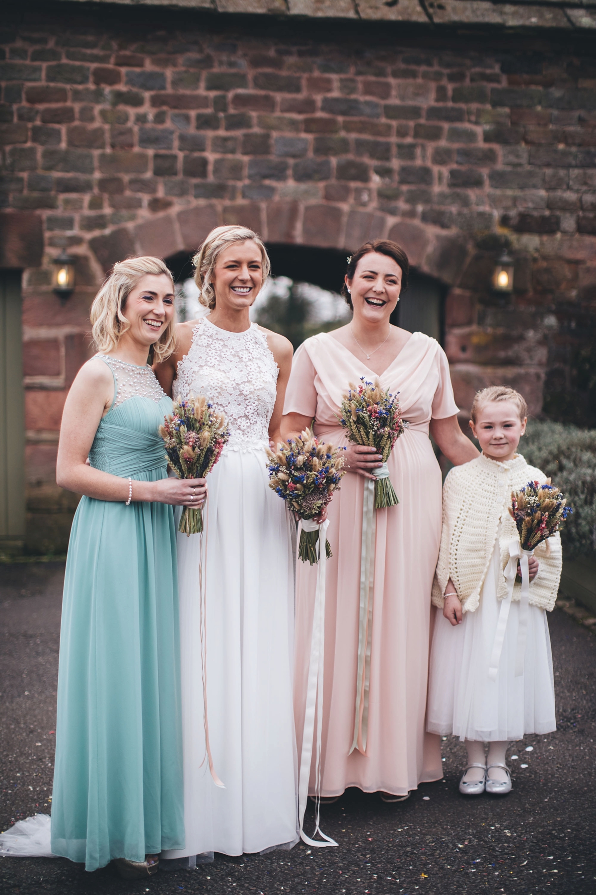 25 A Lambert Creations dress and dried flowers for a rustic barn wedding and online dating love story