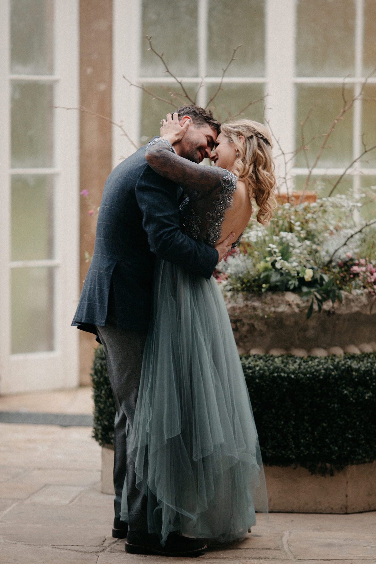 28 A pale blue tulle dress for a romantic Autumn Castle Wedding