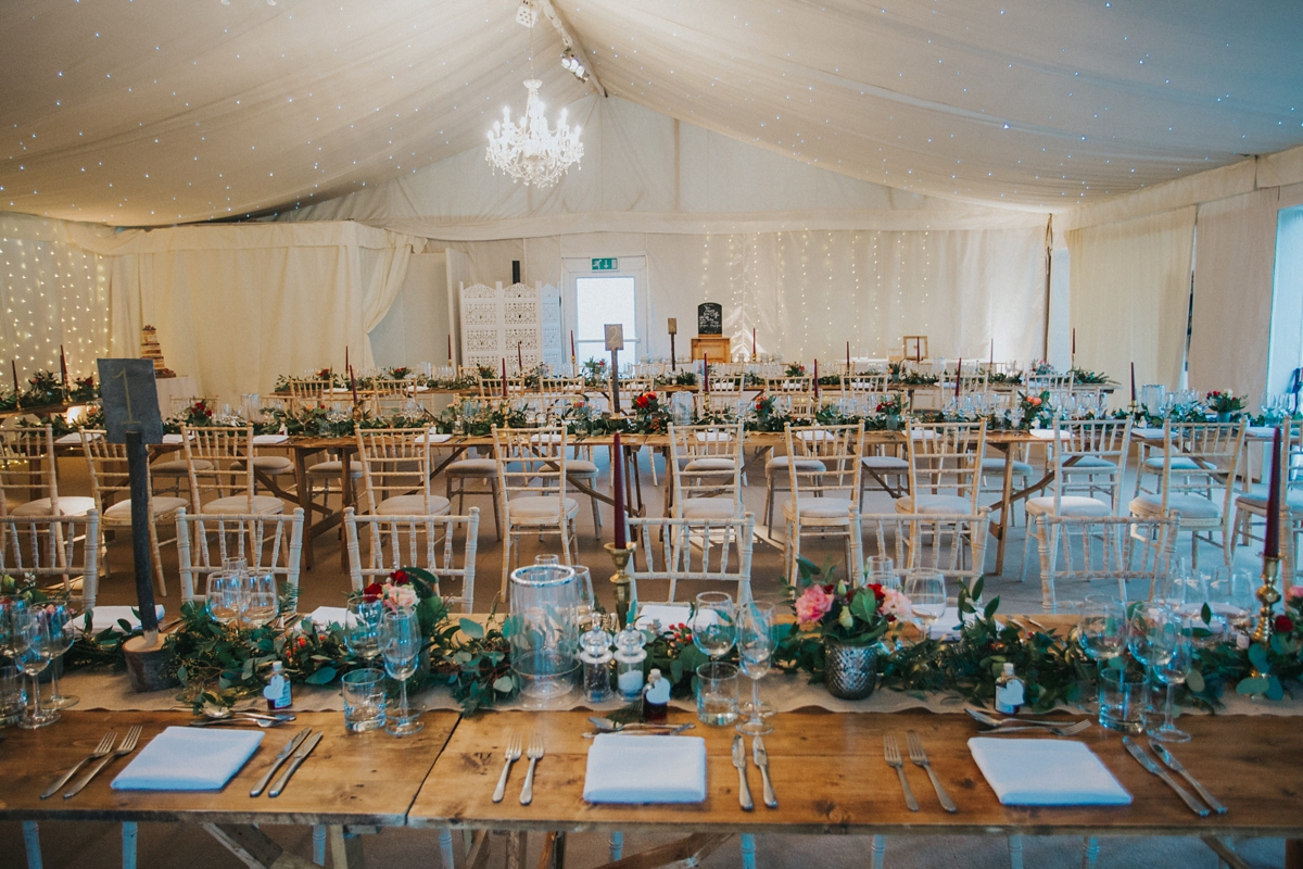 29 A Kenneth Williams gown for a rustic country house wedding on Valentines Day. Image by Lisa Webb Photography