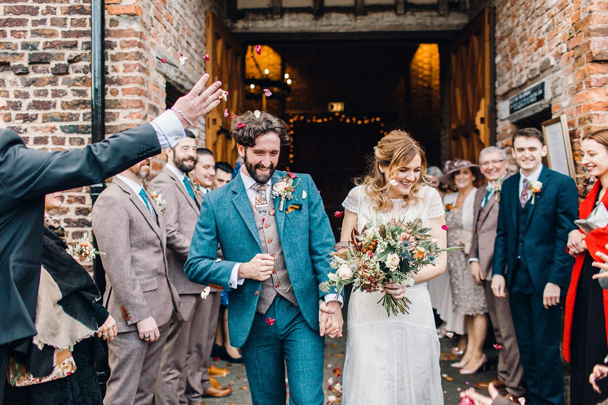 30 A Charlie Brear bride and her rustic Autumn Barn wedding in Southport