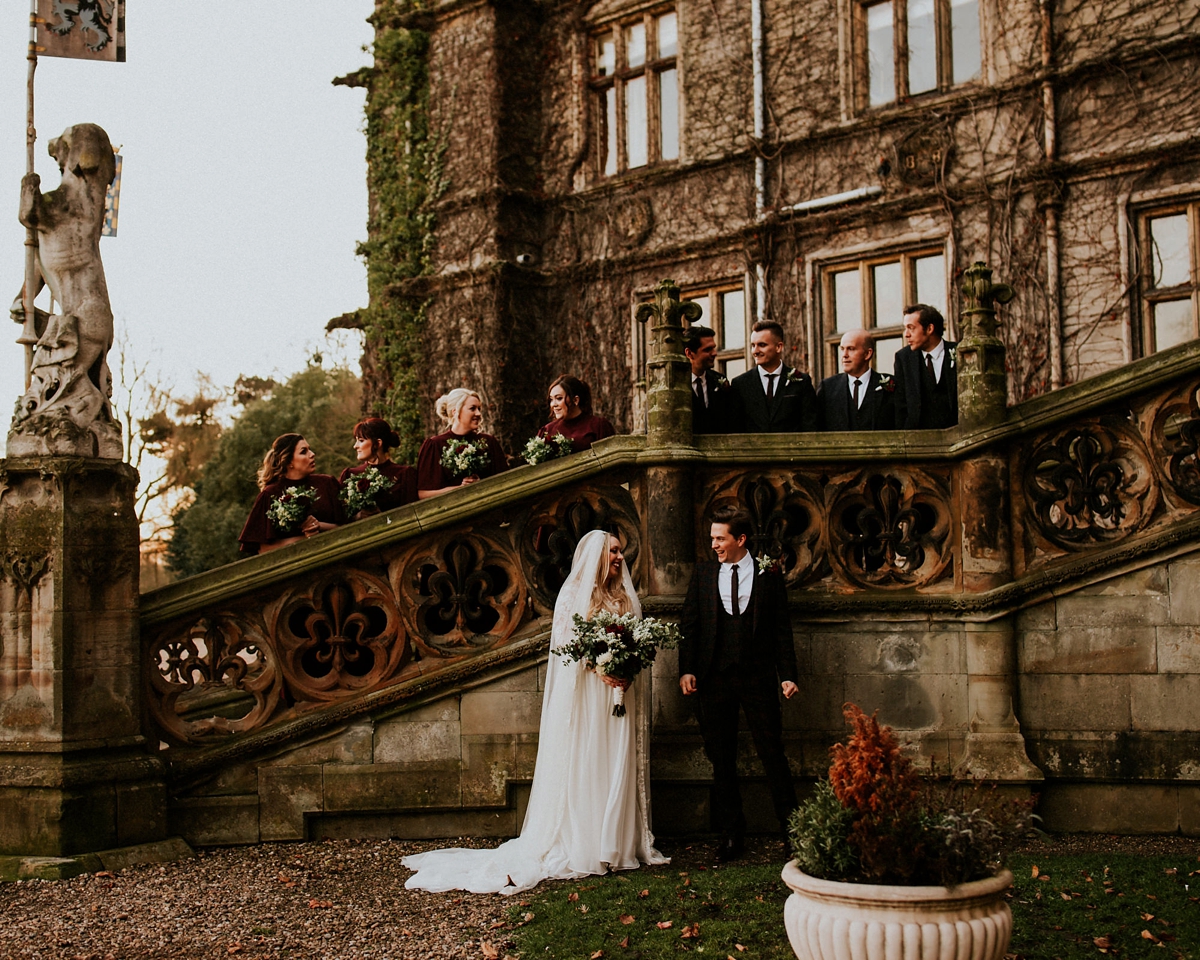 31 A Pronovias goasn for an era inspired modern and edgy North Yorkshire wedding