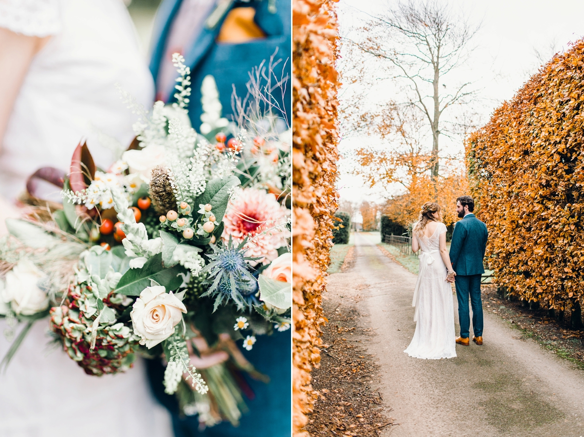 32 A Charlie Brear bride and her rustic Autumn Barn wedding in Southport