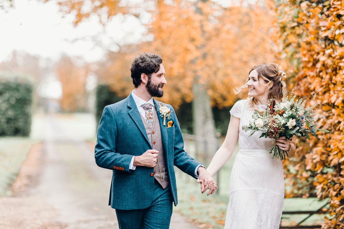 33 A Charlie Brear bride and her rustic Autumn Barn wedding in Southport