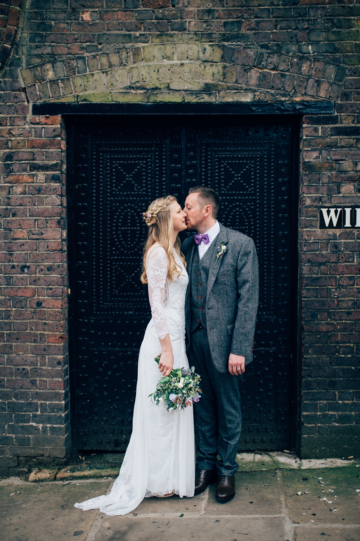 34 A Grace Loves Lace gown for a woodland inspired London pub wedding. Images by Nikki van der Molen