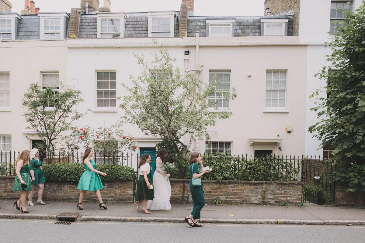 34 A Needle Thread wedding dress for a nature inspired wedding at Highgate Literary Scientific Institution London images by McKinley Rodgers