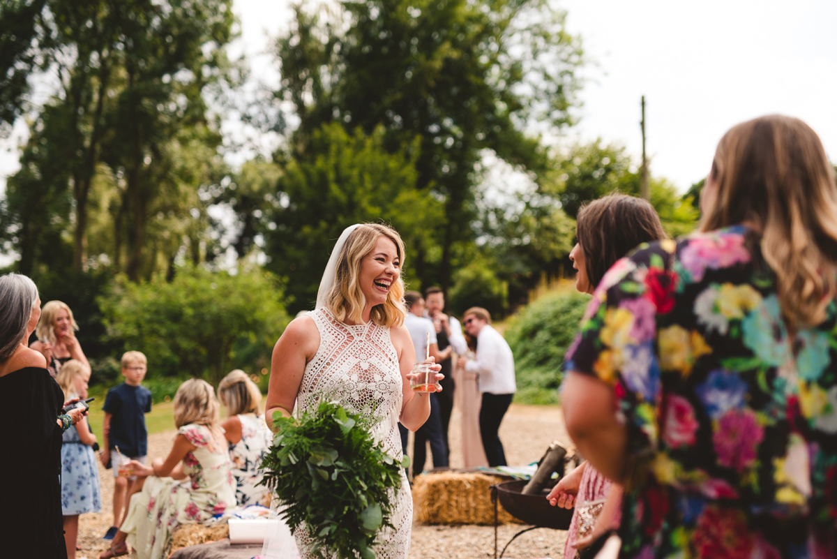 36 A Rue de Seine crochet dress for a bohemian wedding in Norfolk. Images by Gina Manning