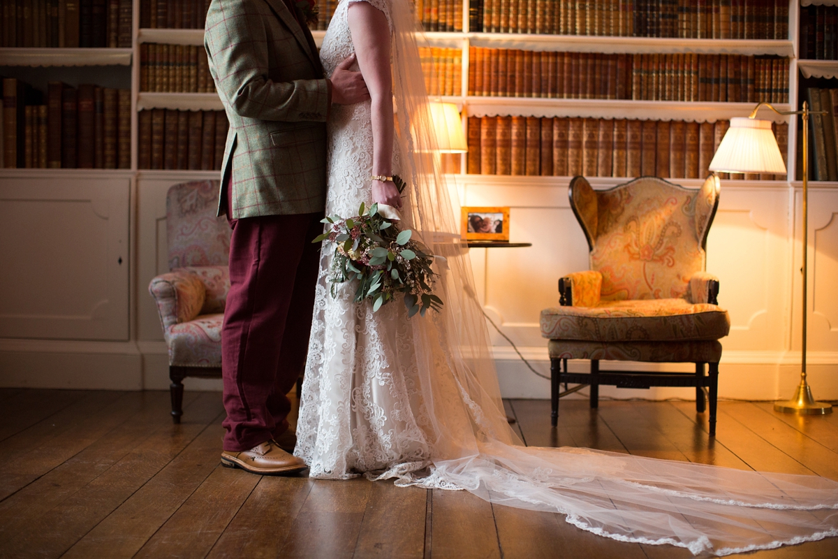 37 A Kenneth Williams gown for a rustic country house wedding on Valentines Day. Image by Lisa Webb Photography