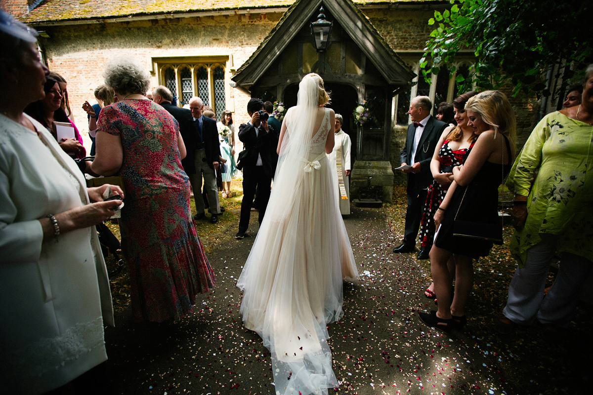 38 A Catherine Deane gown for a childhood sweethearts village hall wedding