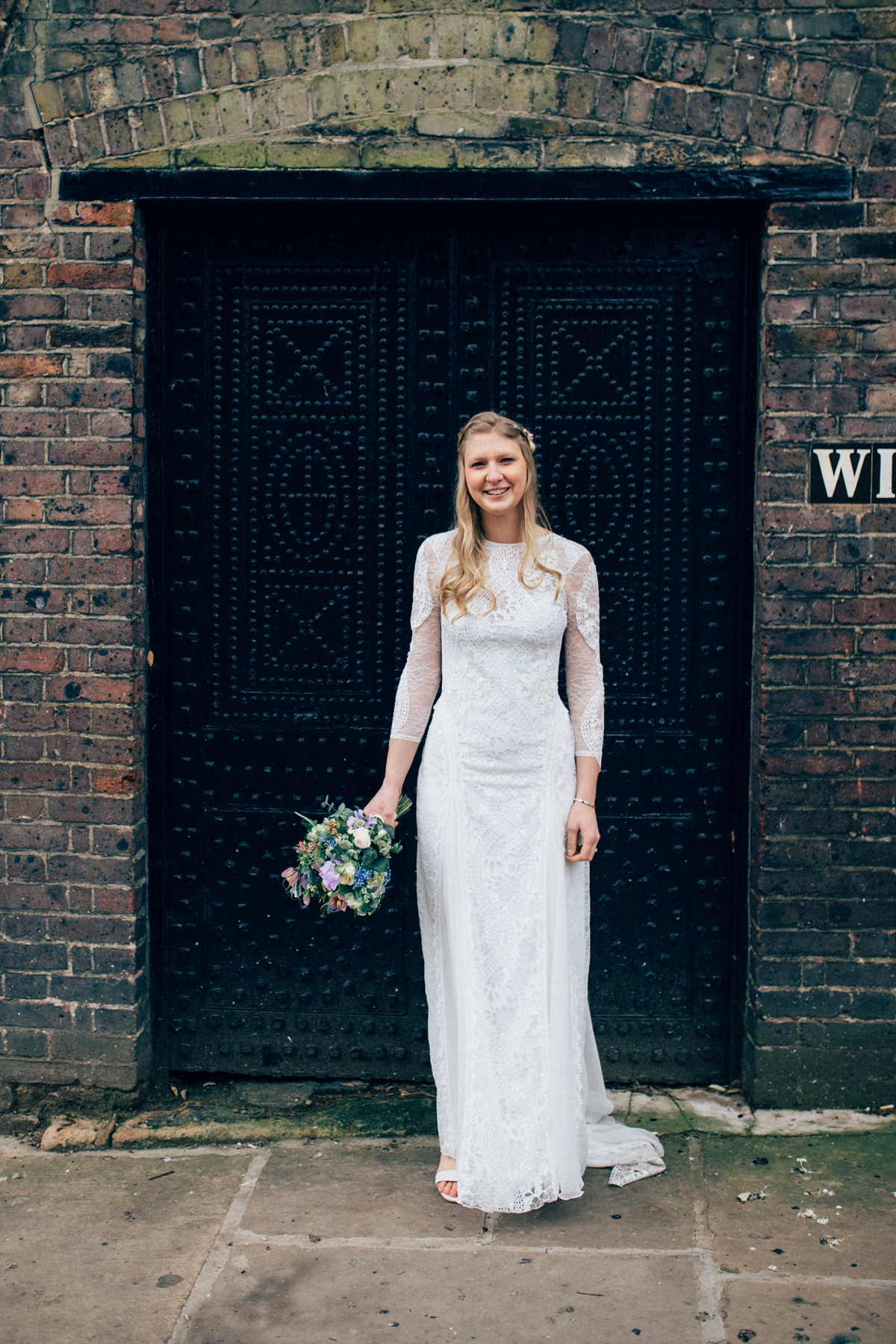 38 A Grace Loves Lace gown for a woodland inspired London pub wedding. Images by Nikki van der Molen