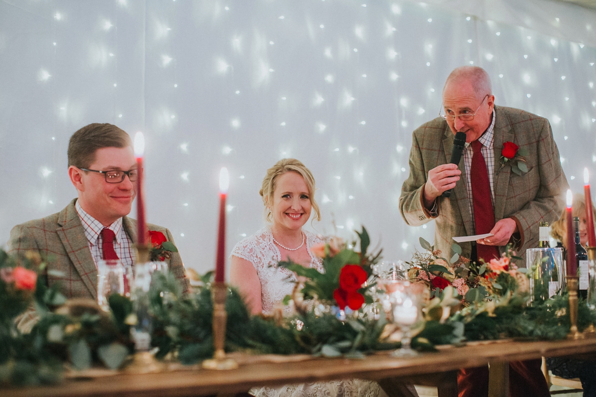 39 A Kenneth Williams gown for a rustic country house wedding on Valentines Day. Image by Lisa Webb Photography