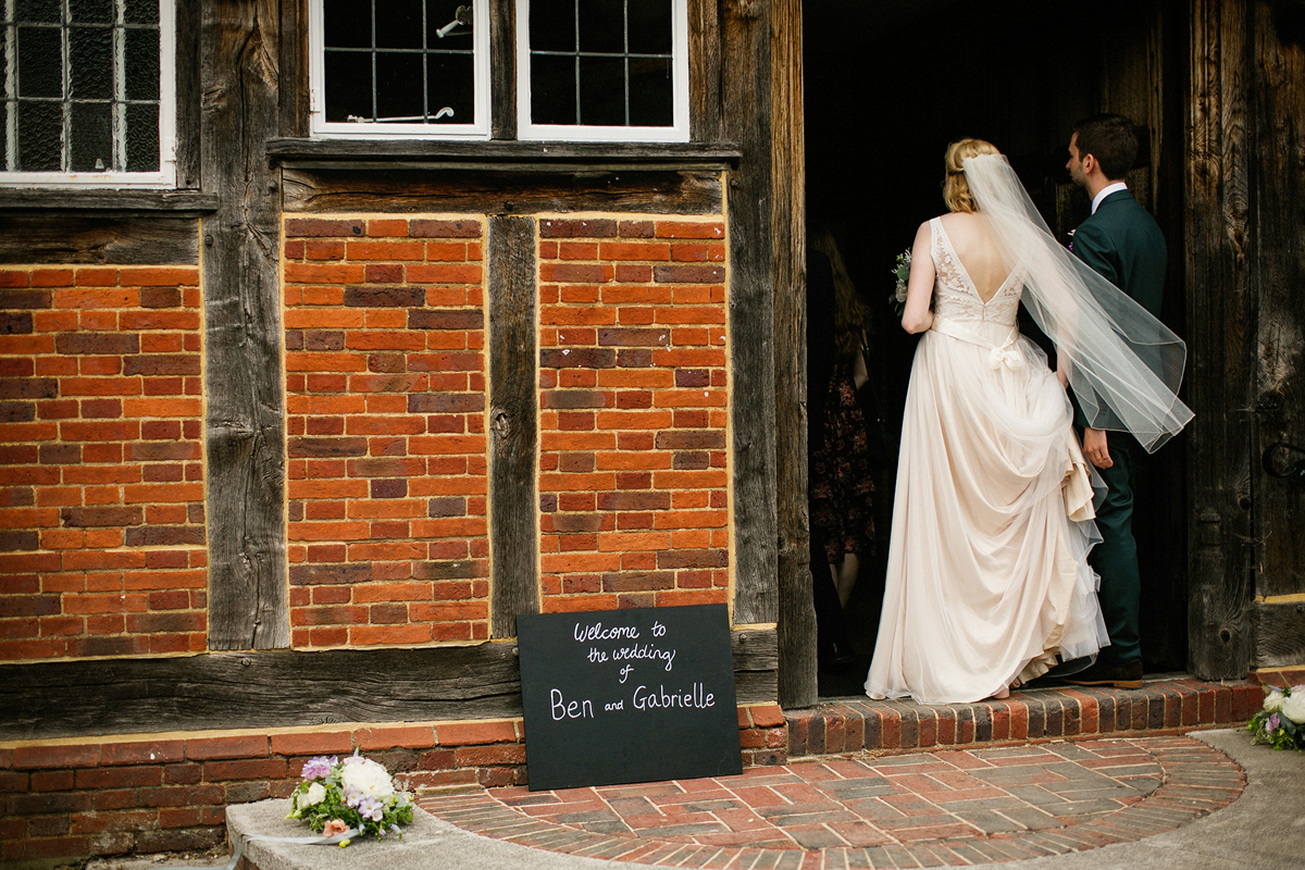 40 A Catherine Deane gown for a childhood sweethearts village hall wedding