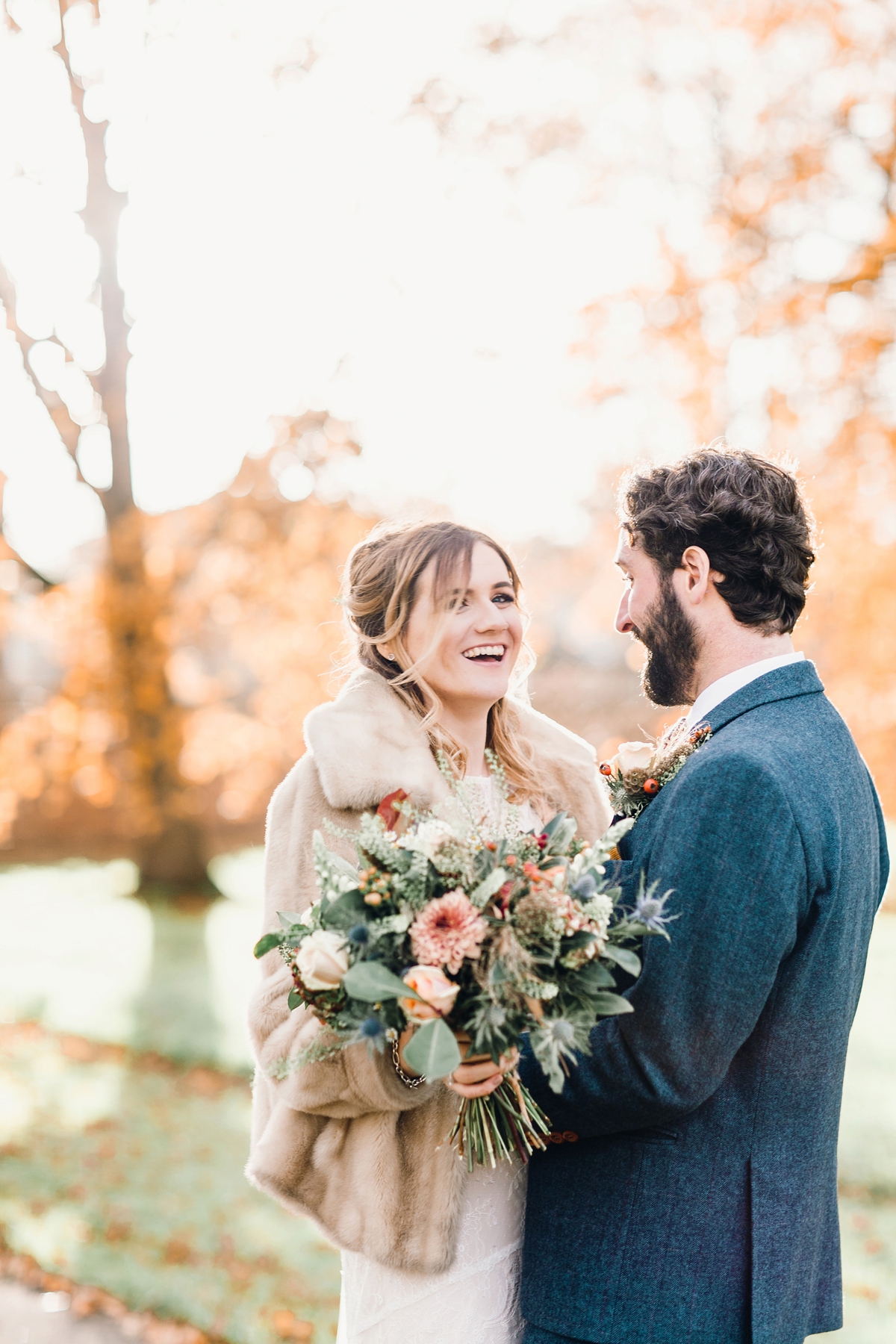 40 A Charlie Brear bride and her rustic Autumn Barn wedding in Southport