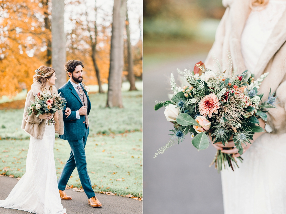 41 A Charlie Brear bride and her rustic Autumn Barn wedding in Southport