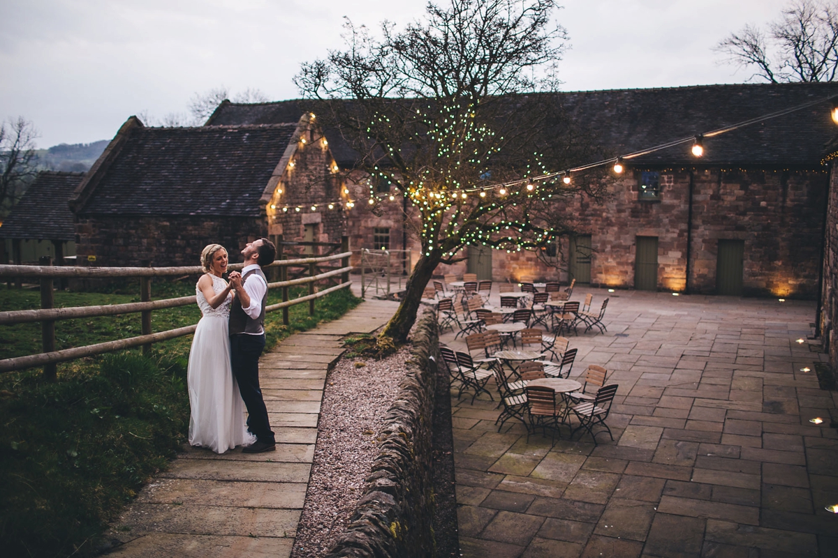 41 A Lambert Creations dress and dried flowers for a rustic barn wedding and online dating love story