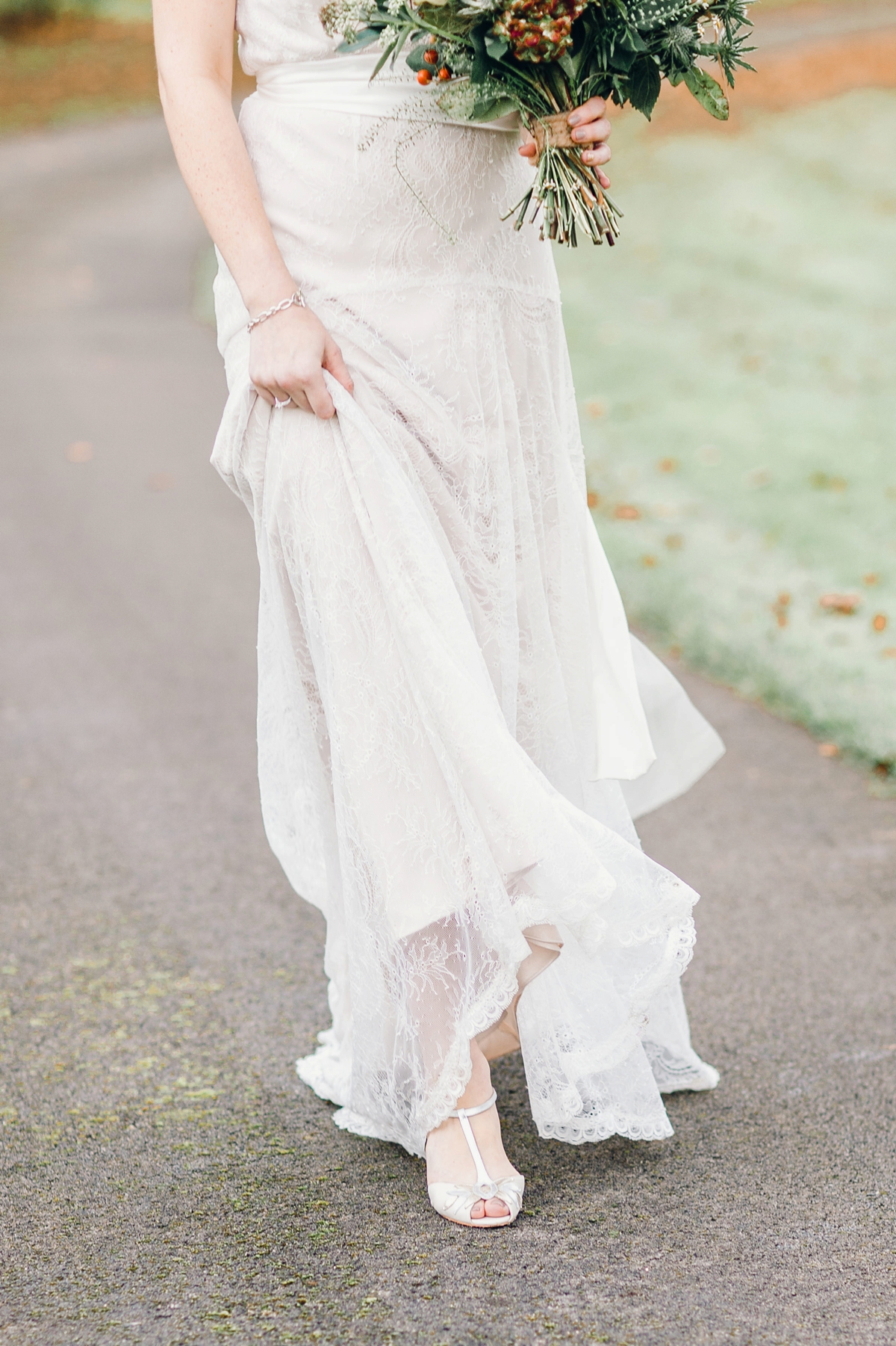 42 A Charlie Brear bride and her rustic Autumn Barn wedding in Southport