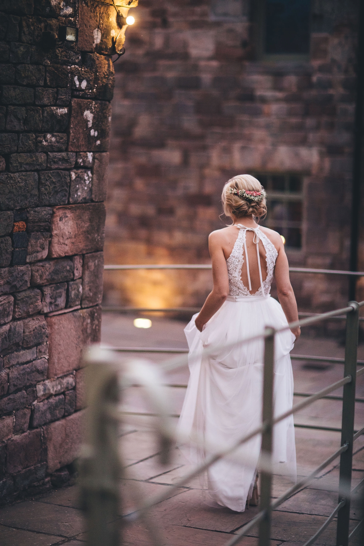 42 A Lambert Creations dress and dried flowers for a rustic barn wedding and online dating love story