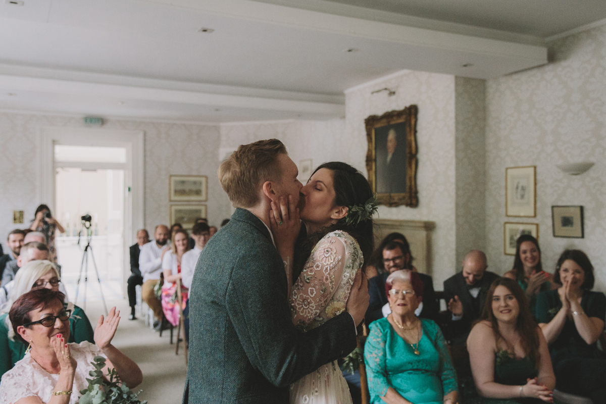 42 A Needle Thread wedding dress for a nature inspired wedding at Highgate Literary Scientific Institution London images by McKinley Rodgers