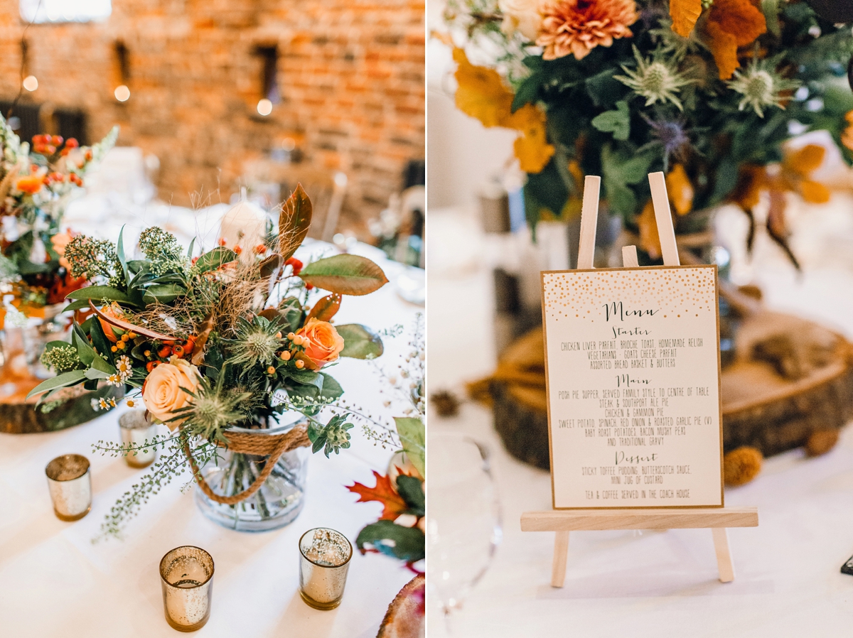 45 A Charlie Brear bride and her rustic Autumn Barn wedding in Southport