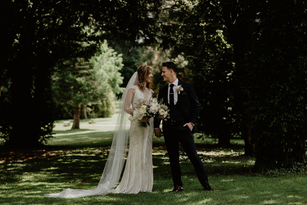 46 Jenny Packham glamour for a country house wedding at Grittleton House. Photography by Benjamin Stuart Wheeler