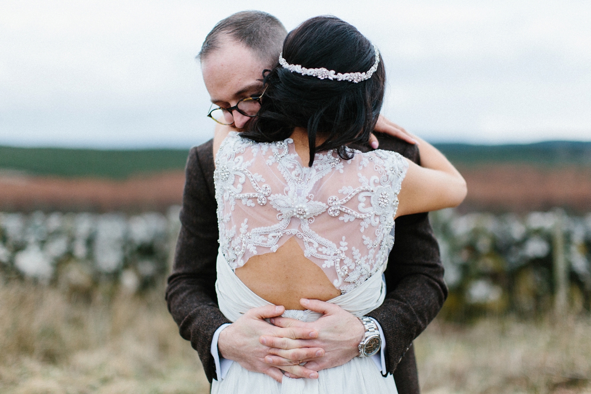 50 An Anna Campbell gown for a windswept wedding at Crear in Scotland