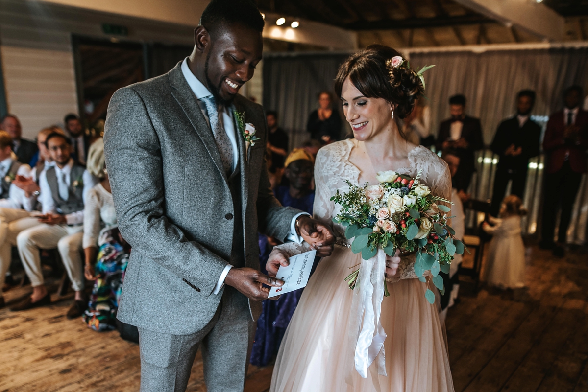 50 An Elizabeth Dye Peach Tulle Gown for a Seaside Wedding in Whitstable