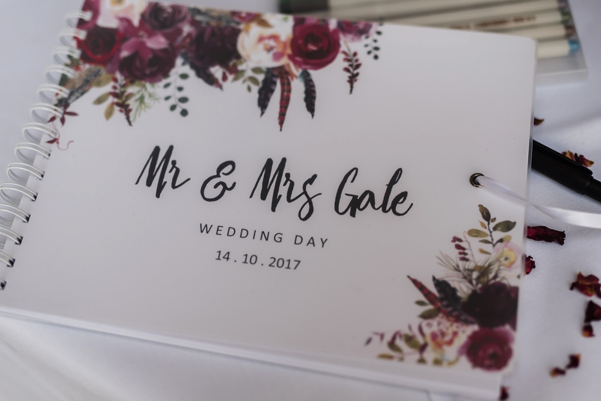 53 Personalised floral wedding guest book. Image by Sue Ann Taylor