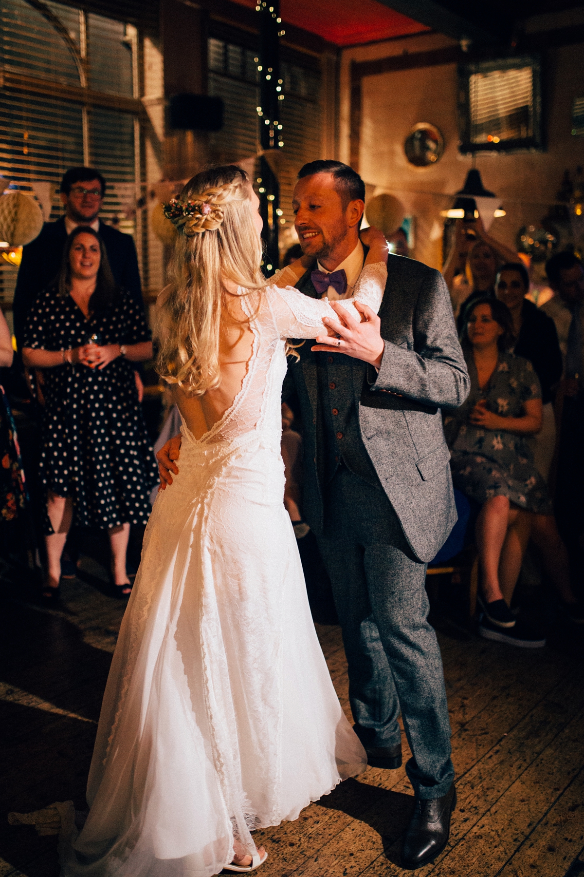 58 A Grace Loves Lace gown for a woodland inspired London pub wedding. Images by Nikki van der Molen