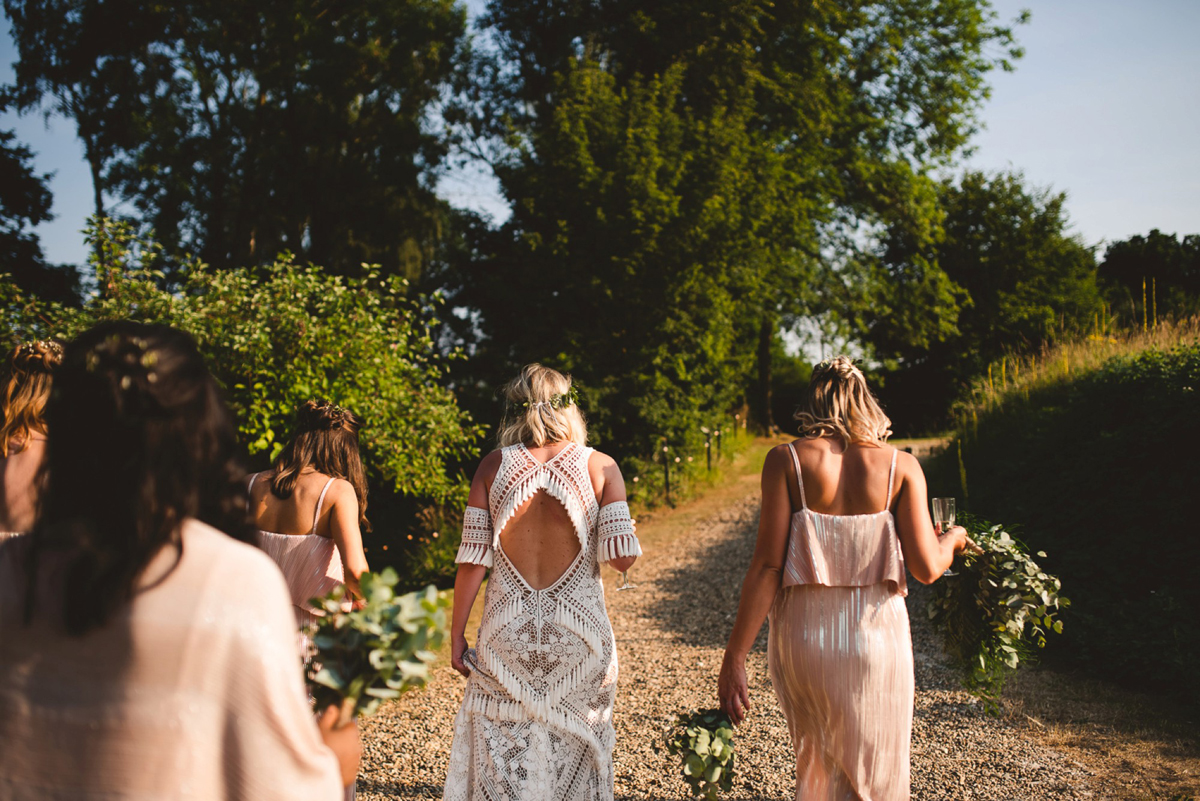 58 A Rue de Seine crochet dress for a bohemian wedding in Norfolk. Images by Gina Manning