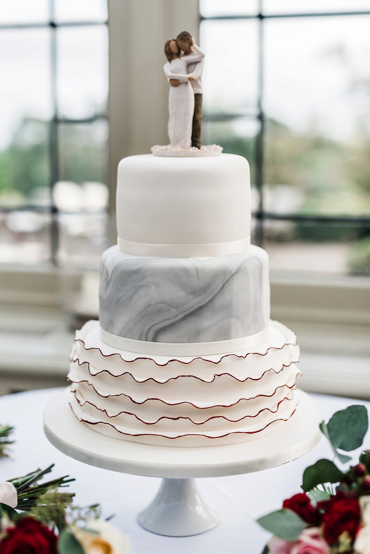 60 Three tier marbled effect wedding cake by Melody Cakes. Images by Su Ann Simon