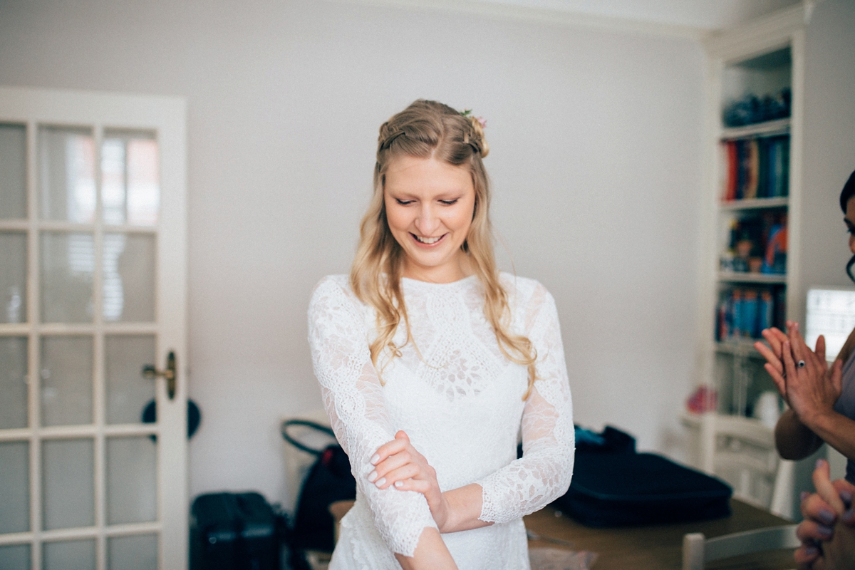 7 A Grace Loves Lace gown for a woodland inspired London pub wedding. Images by Nikki van der Molen