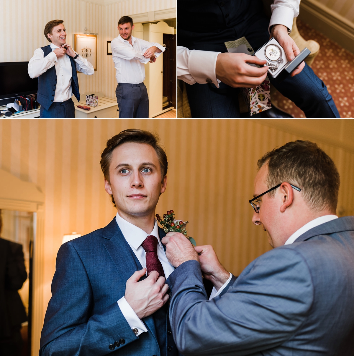 7 Groom in a Ted Baker grey wedding suit. Images by Su Ann Simon