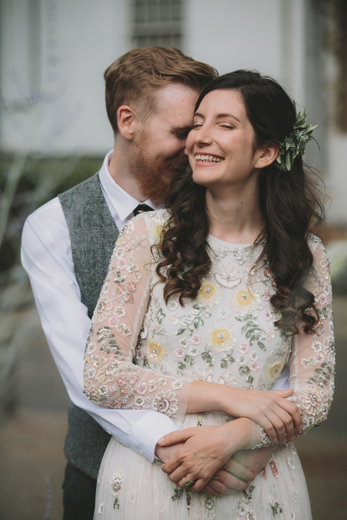 79 A Needle Thread wedding dress for a nature inspired wedding at Highgate Literary Scientific Institution London images by McKinley Rodgers