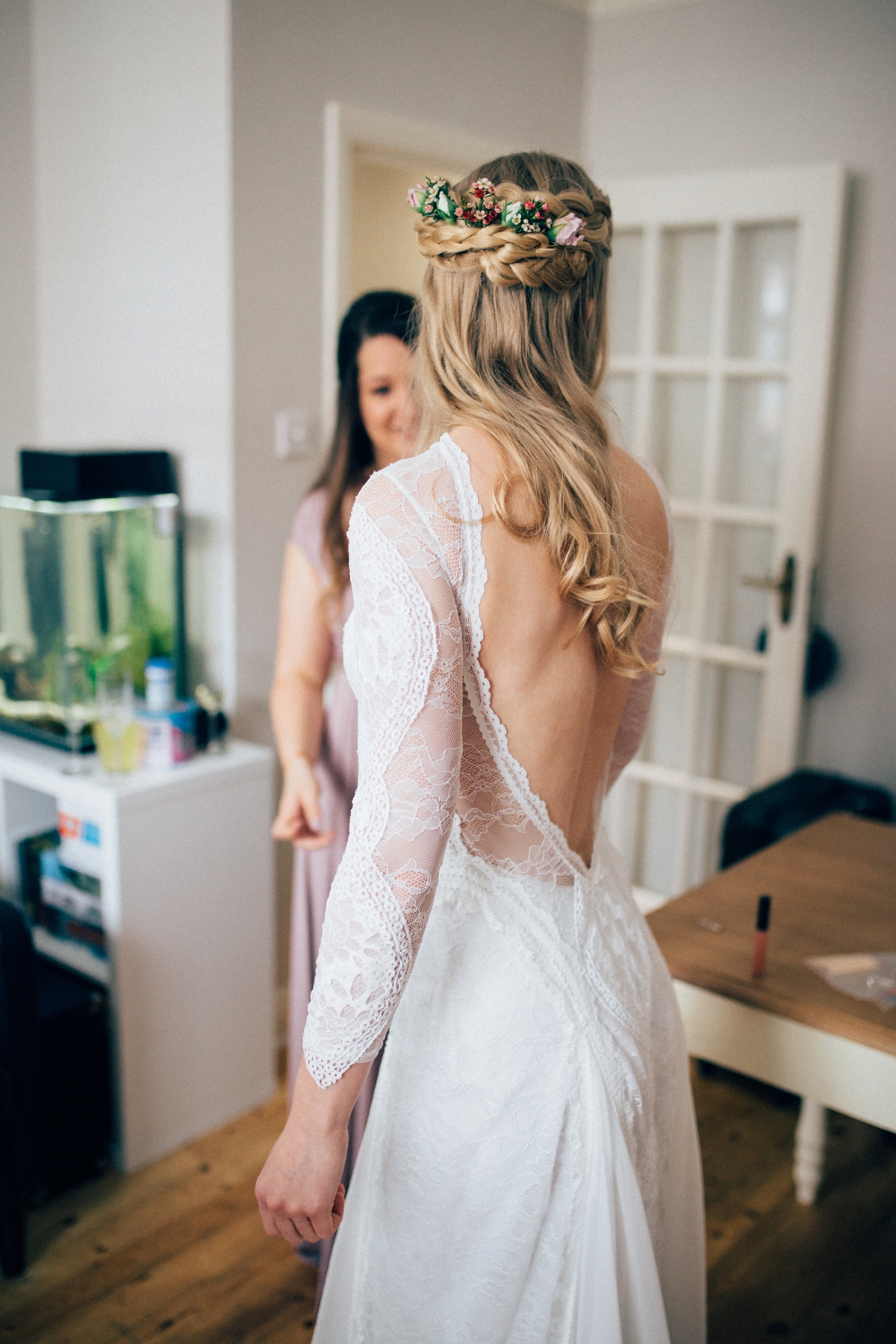 8 A Grace Loves Lace gown for a woodland inspired London pub wedding. Images by Nikki van der Molen